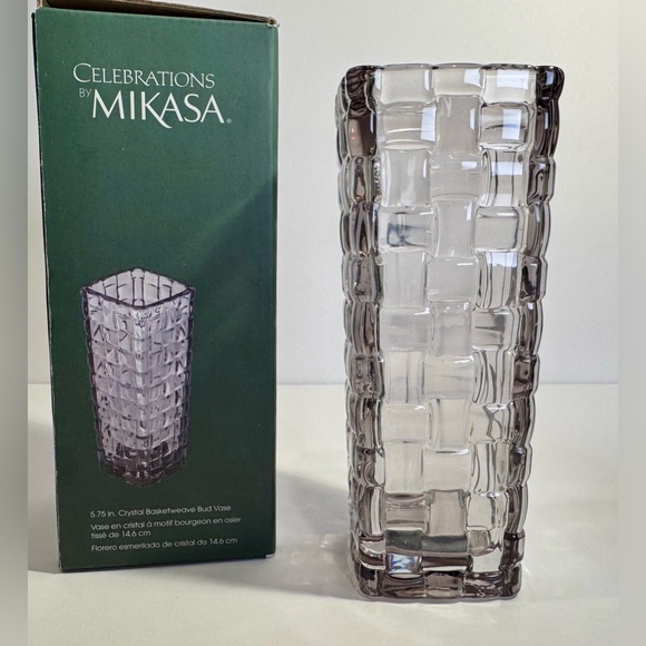 Mikasa Crystal Basketweave Vase NIB - Picture 11 of 11